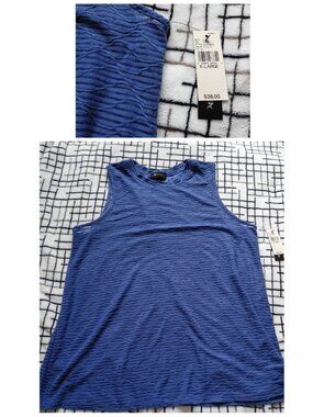Women's AB Studio Size XL Periwinkle Sleeveless Shirt with Undershirt New w/Tags
